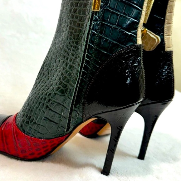 Luciano Padovan Italian Stylish Authentic Crocodile Skin Heeled Boots Size 36 - Picture 15 of 16